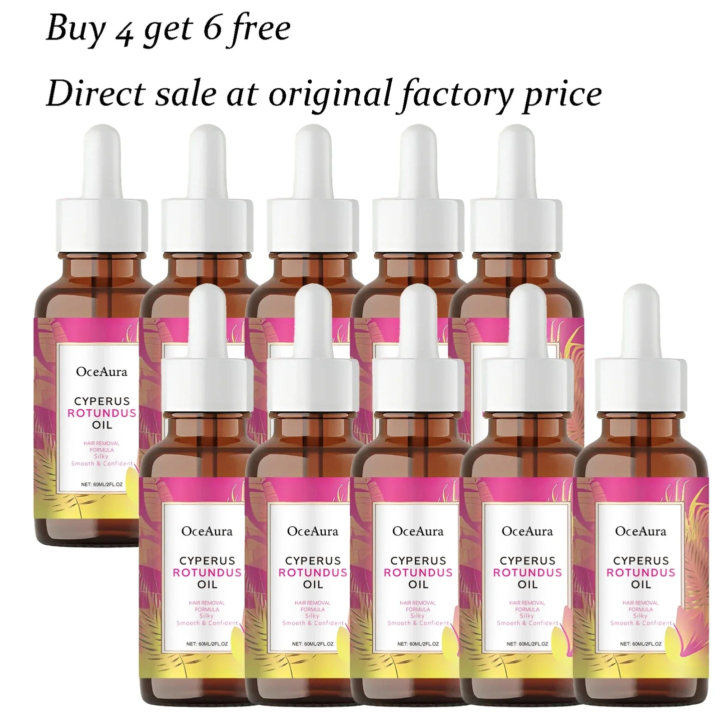 OceAura 60ml Hair Removal Essence Oil – Jojoba & Aloe