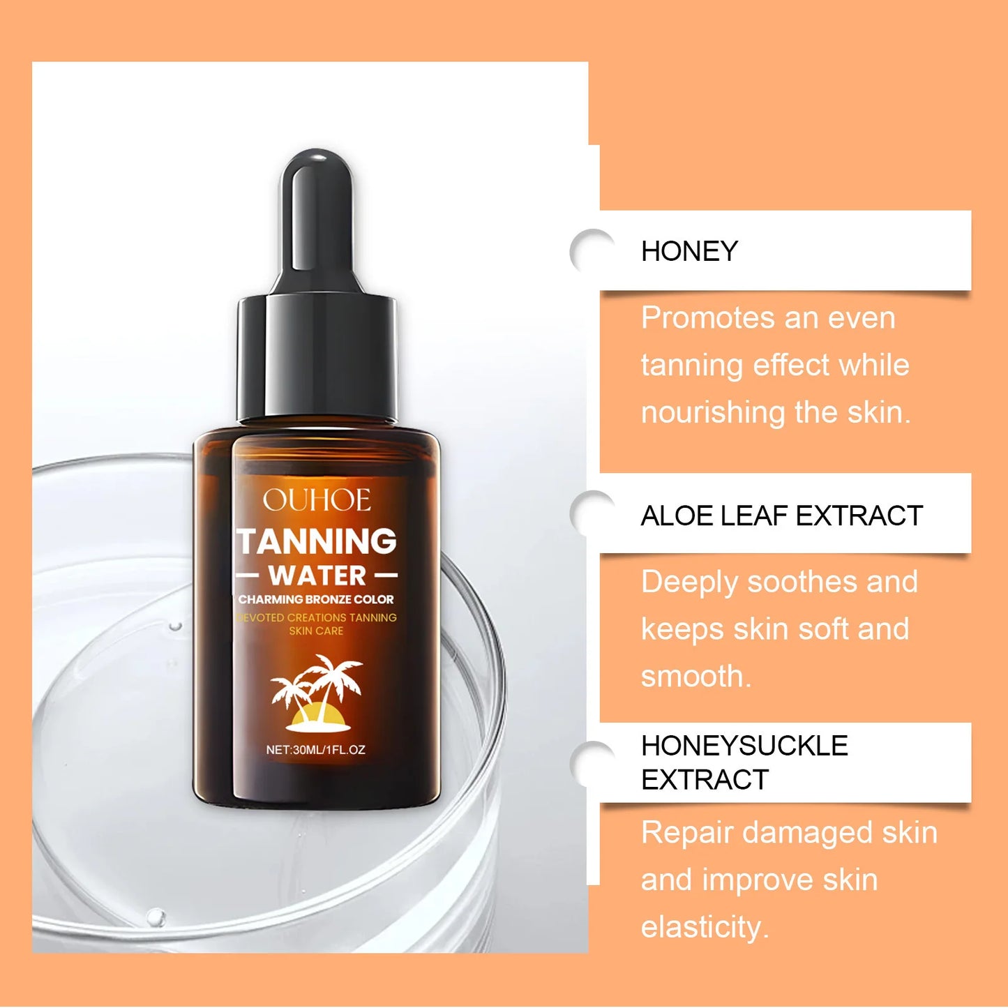 Bronzing Drops Self Tanner Serum | Sunless Tanning, 30ml
