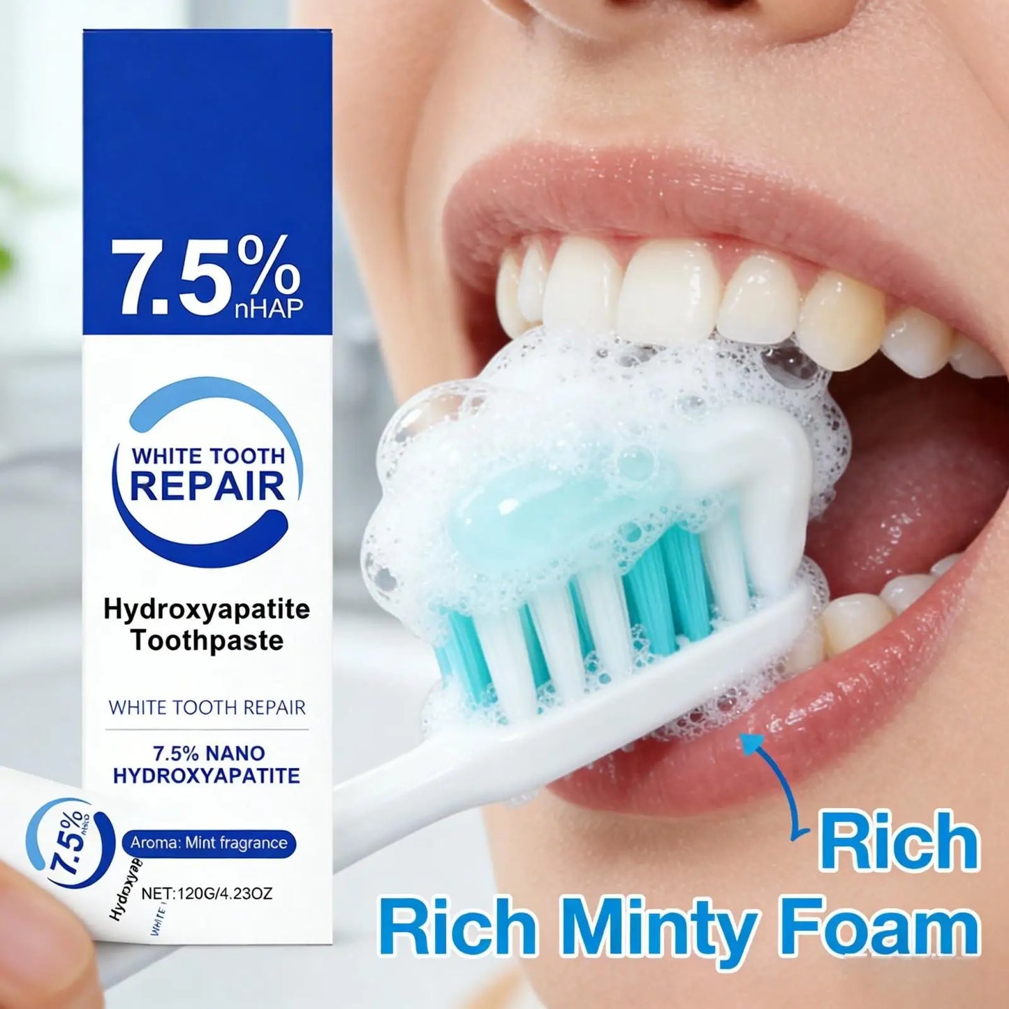 Nano Hydroxyapatite Toothpaste | Whitening & Fresh Breath 120g