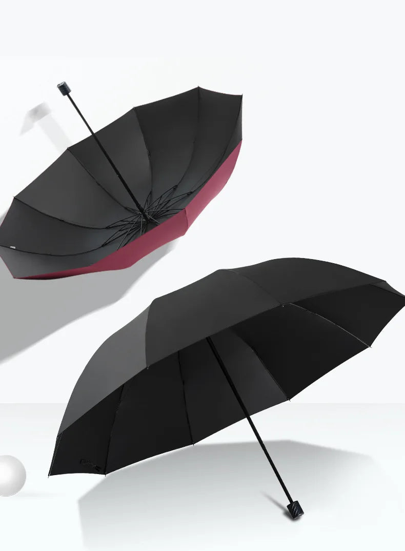 Extra-Large 130cm Windproof Folding Umbrella – Sun & Rain