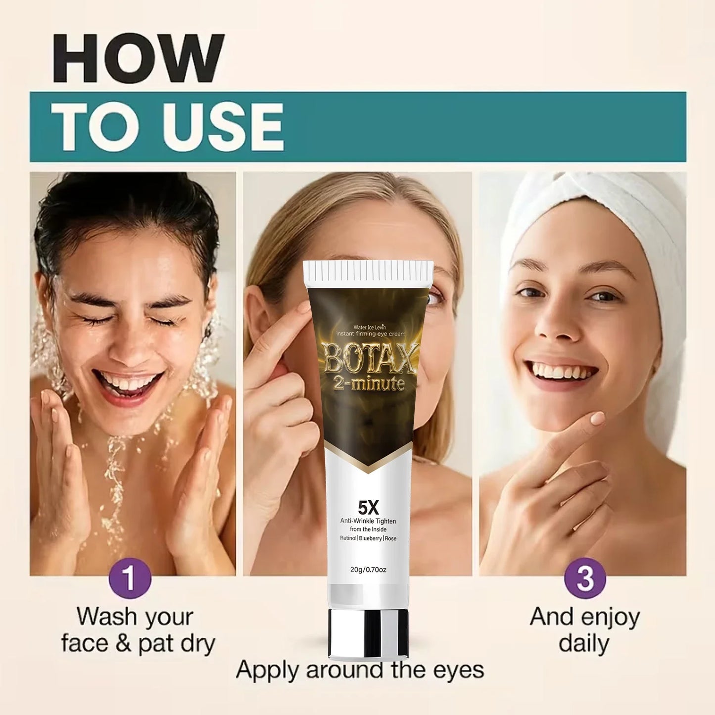 Anti-Wrinkle Eye Cream – Retinol, Hyaluronic Acid & Collagen
