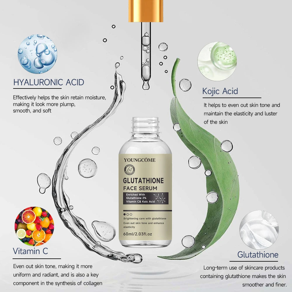 Glutathione Serum for Face for Brightening Skin,Dark Spot Corrector Sensitive Skin Cell Regenerating Lifting Skincare 40ml/60ml Peaceful Pleasures Health and Wellness