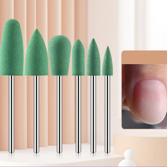 Manicure Front Grinding Heads, 6pcs Silicone Grinding Heads Set, Polishing Remover Grinding Heads, Rubber Manicure Tools Peaceful Pleasures Health and Wellness