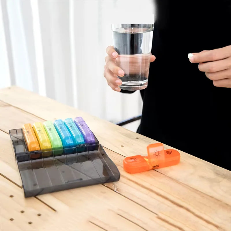 7-Day Pill Organizer 21 Compartments | 3x Daily Travel Pill Box