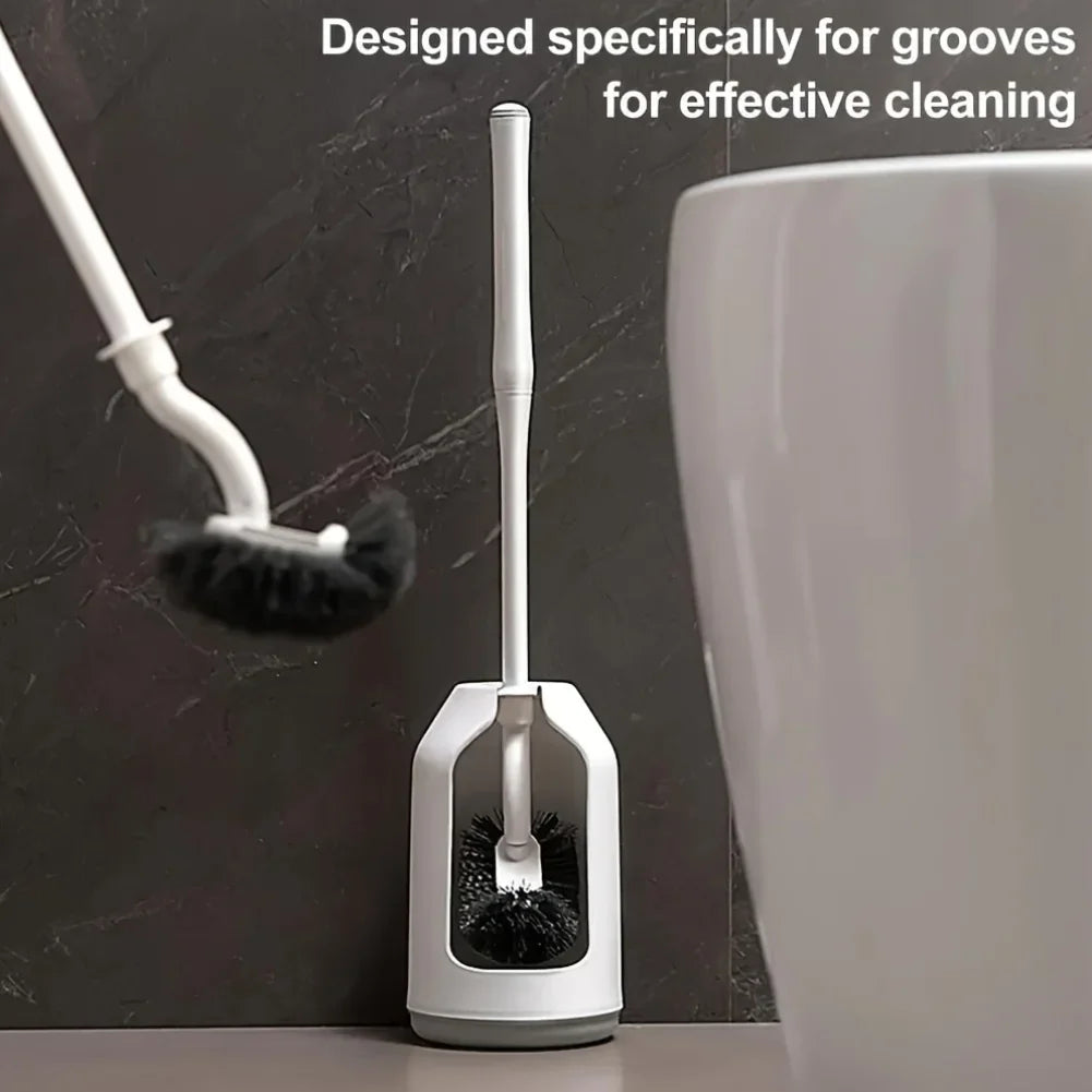 Toilet Brush Set with Ventilated Base & Long Ergonomic Handle
