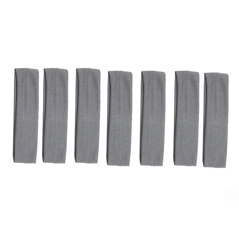 7Pcs Solid Color High Elasticity Headbands Yoga Exercise Headband Hair Accessories Sweat Absorbing Wide Edge Headband Peaceful Pleasures Health and Wellness 7pcs grey