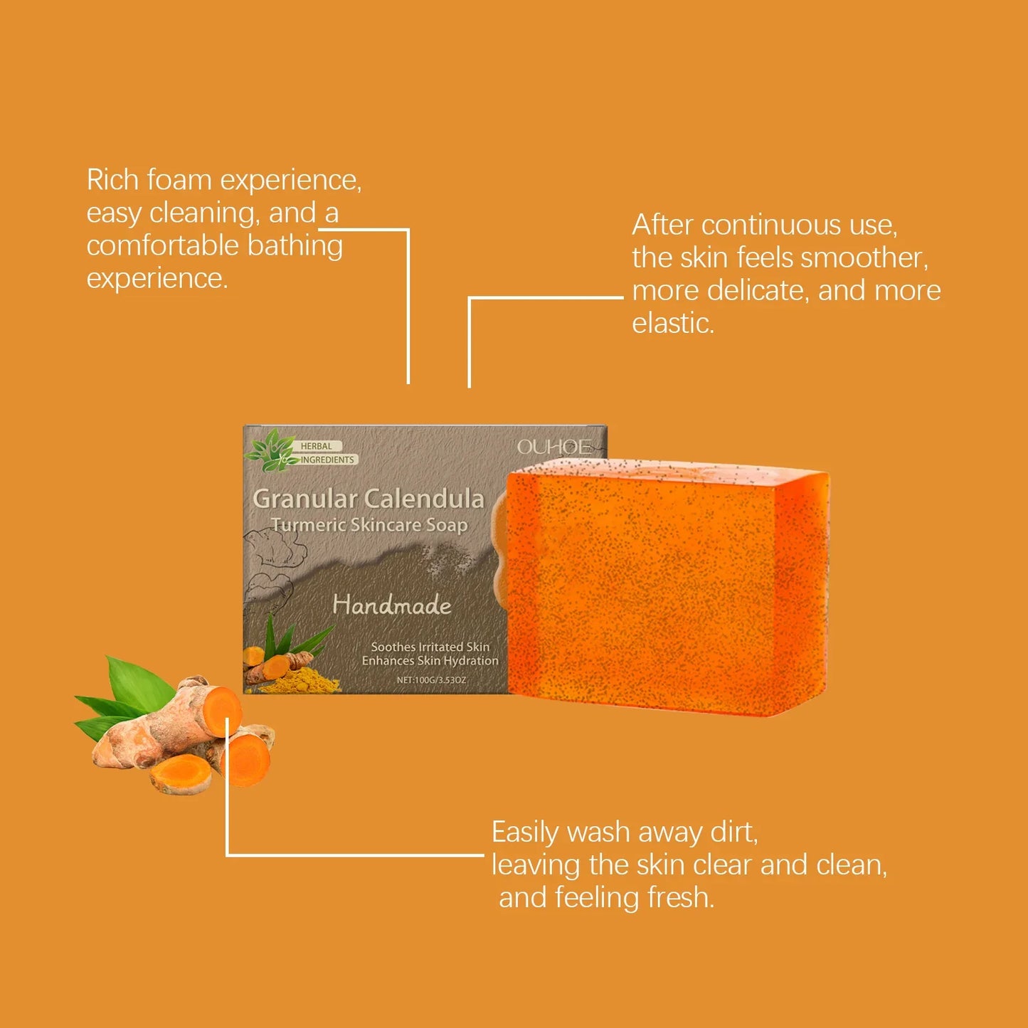 Calendula Handmade Body Soap – Moisturizing & Cleansing 100g