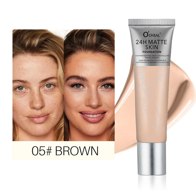 O'Cheal 6-Shade Matte Liquid Foundation & Concealer Cream 30ml