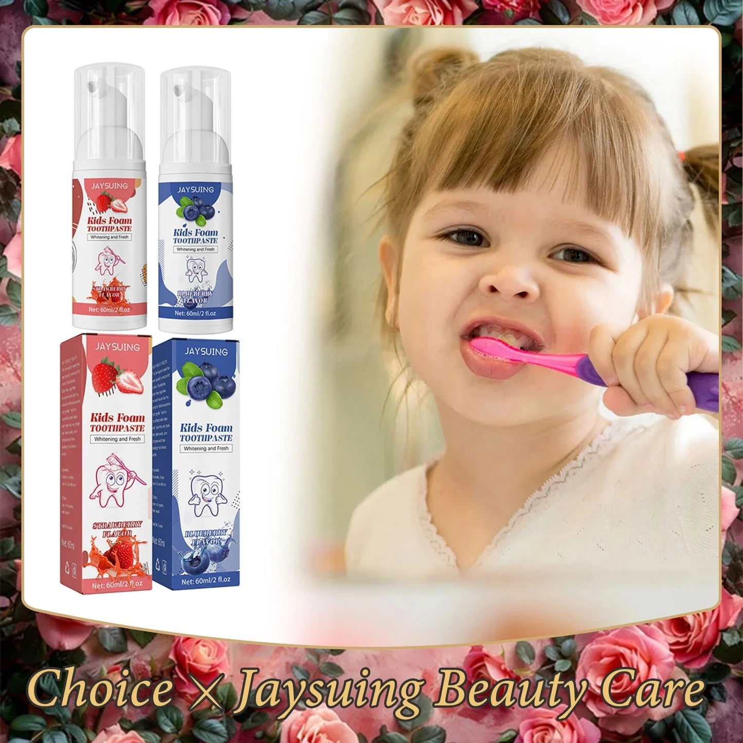 Kids Foam Toothpaste – Whitening, Stain Removal & Gum Care