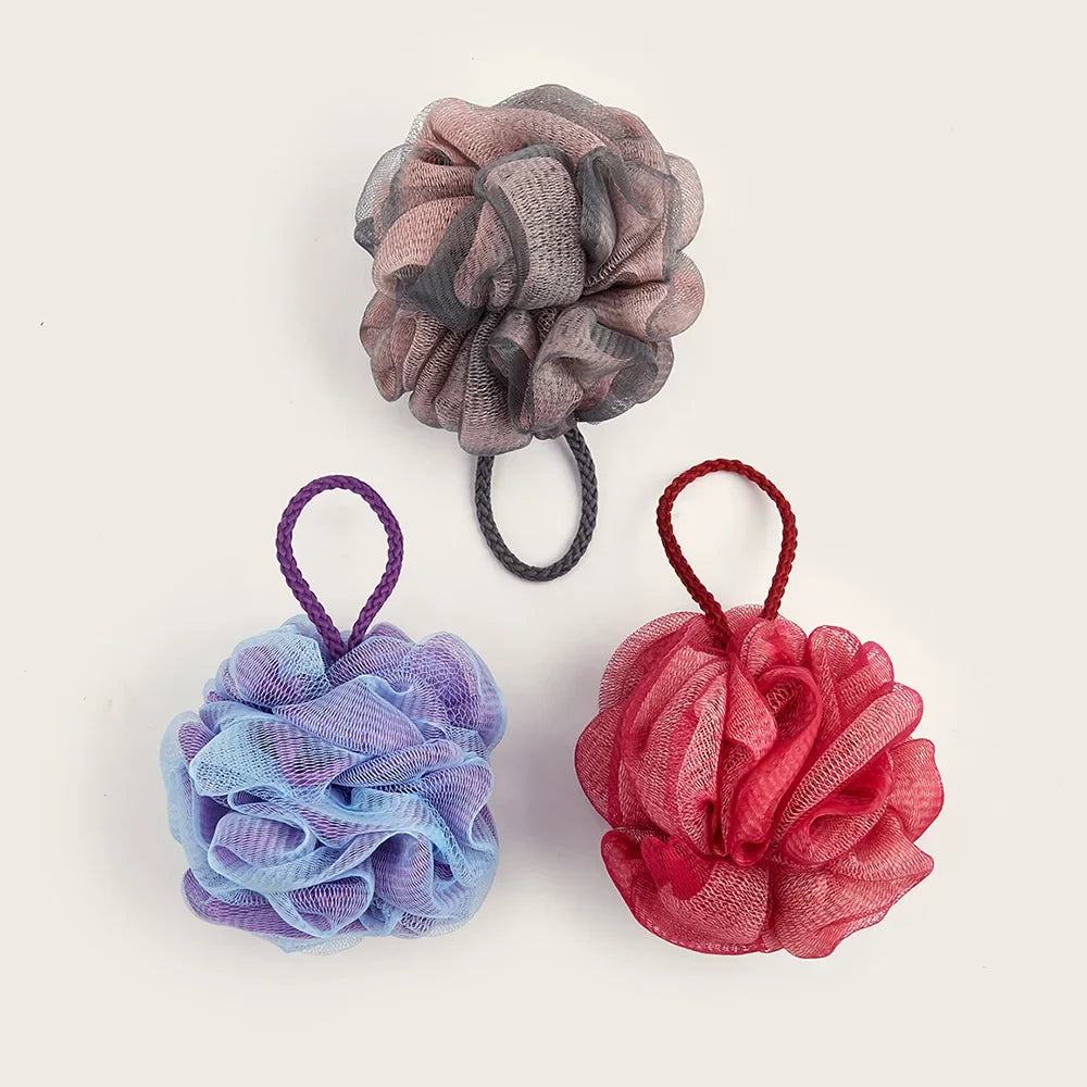 Dual-Color Exfoliating Bath Sponge Puff – Soft Body Scrubber