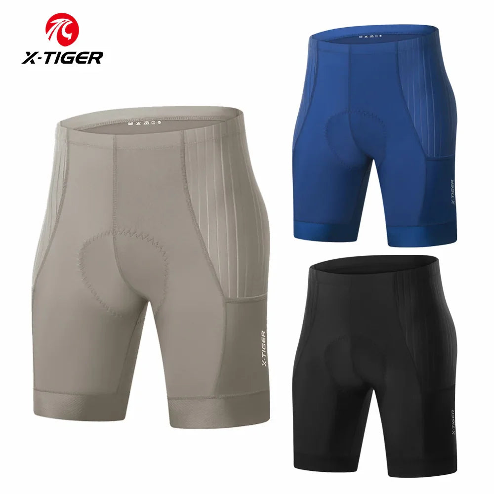 X-TIGER Men's Padded Cycling Shorts – Breathable Road Bike