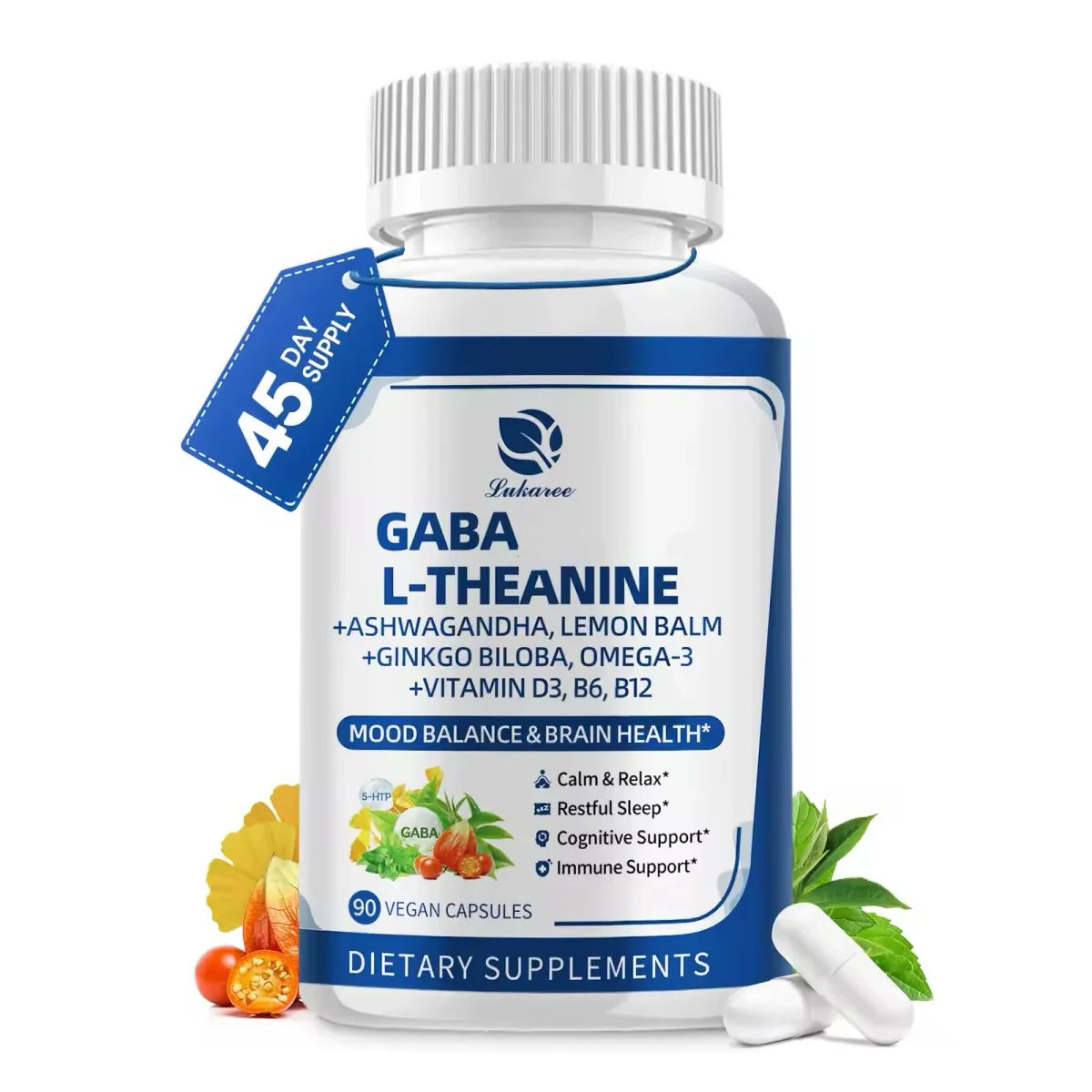 LUKAREE 10-in-1 GABA Capsules – Sleep, Focus & Mood Support