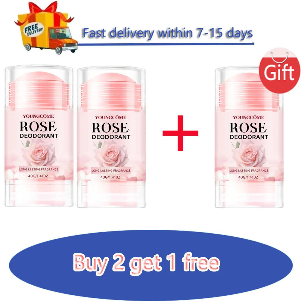 YOUNGCOME Pink Rose Deodorant Stick – 24H Cooling Fresh Scent