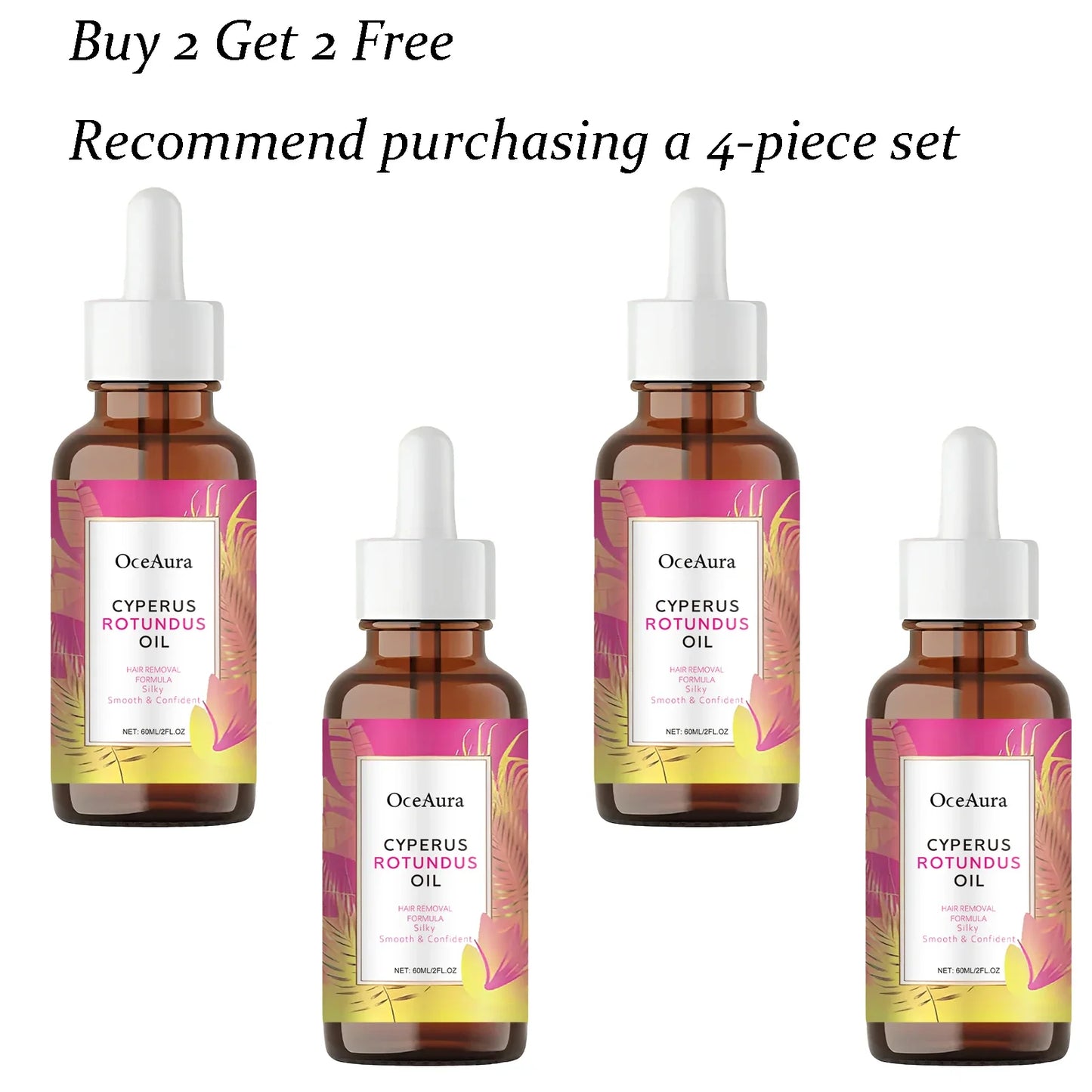 OceAura 60ml Hair Removal Essence Oil – Jojoba & Aloe