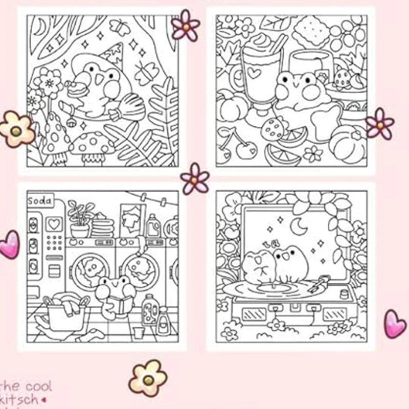 Froggy Days Kawaii Frog Coloring Book Adorable Adventures Relaxing