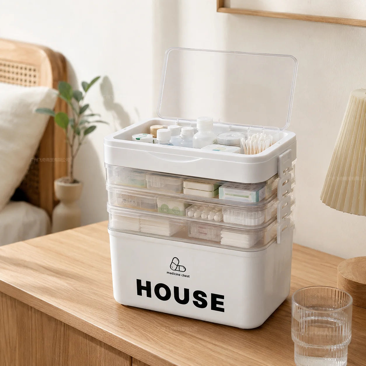 YX Large-Capacity Multi-Tier Stackable Storage Box Practical Portable Home First Aid Emergency Kit with Transparent Lid and Handles Organizer for Pills Crafts Hair Accessories Cosmetics Small Items Kitchen Bathroom Office Dor Peaceful Pleasures Health and Wellness