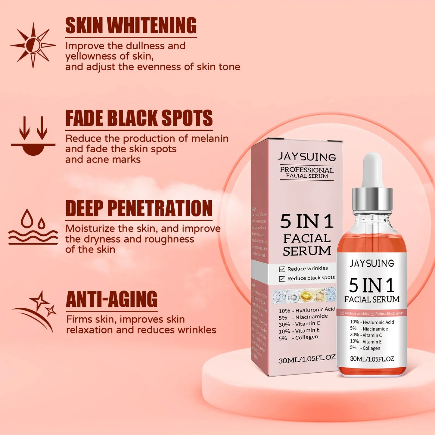5-in-1 Anti-Aging Face Serum | Pores, Wrinkles & Brightening