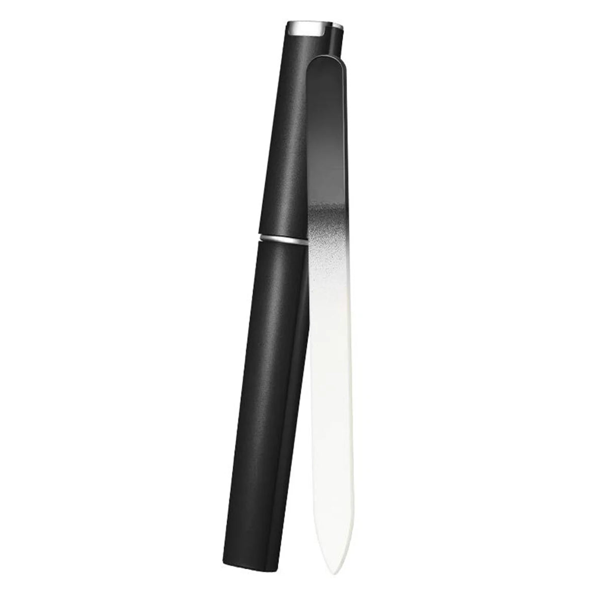 12 Color Crystal Glass Nail File Frosted Polished Nail Tools Sandblasted Glass Nail File Portable Home Tourism Peaceful Pleasures Health and Wellness Black