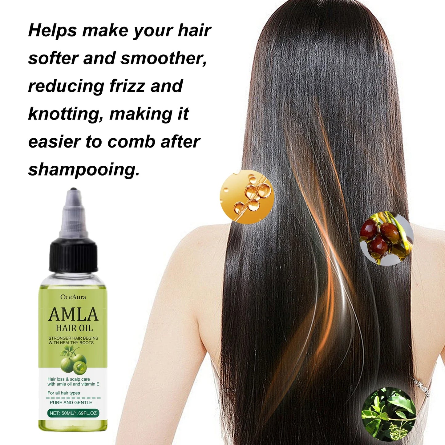 OceAura Hair Oil – Frizz Control, Scalp Repair & Split Ends