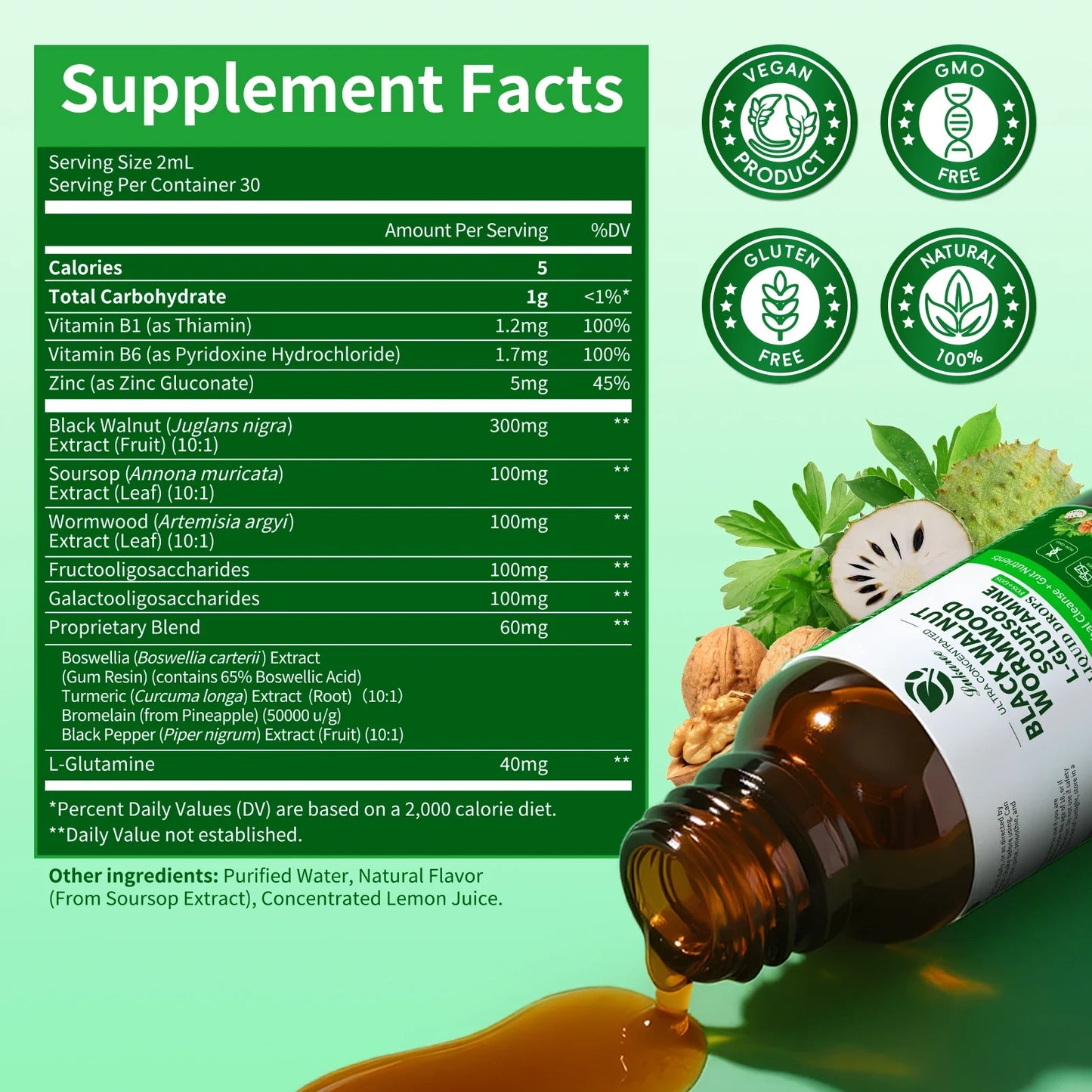 Wormwood Black Walnut Soursop Drops – Gut & Immune Support