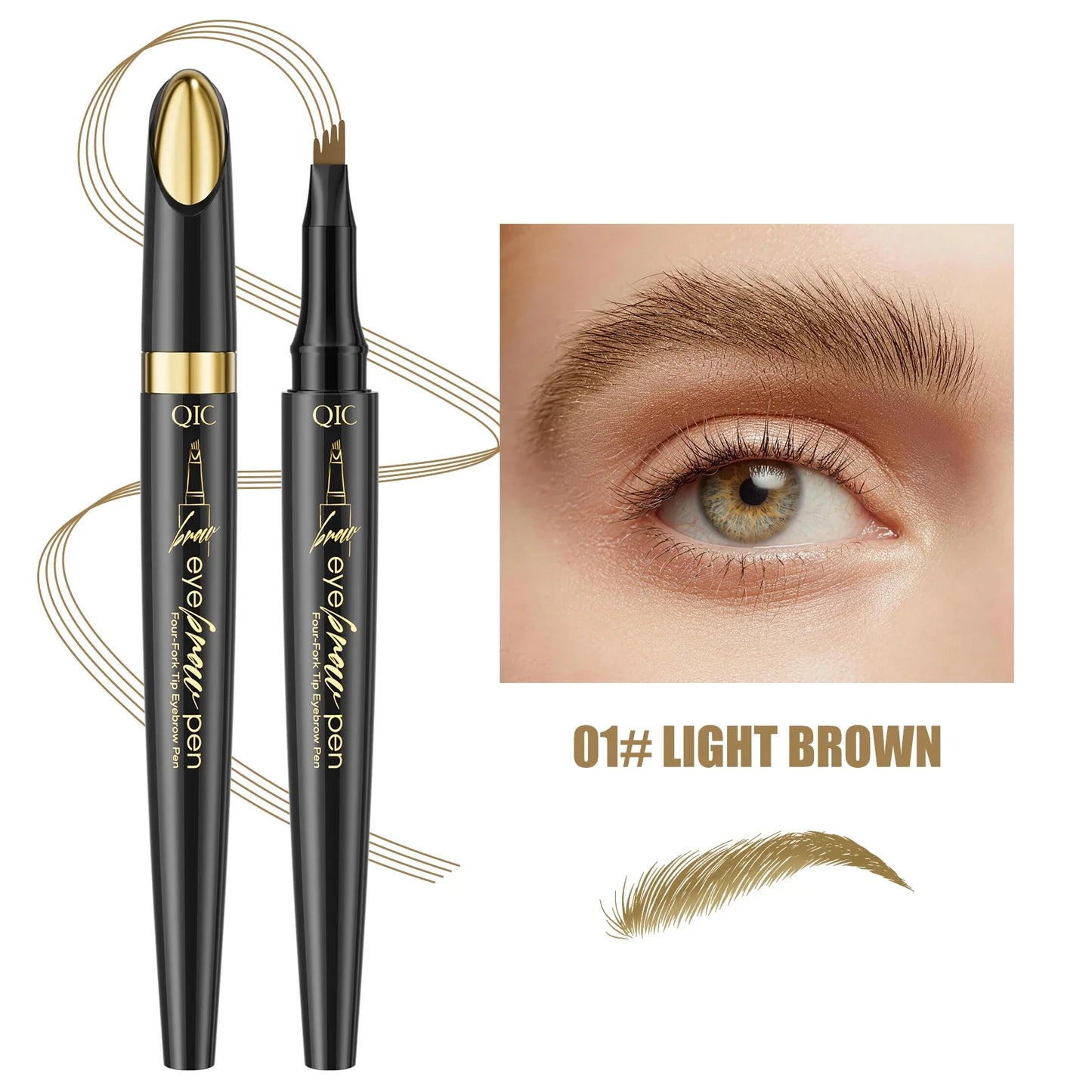 QIC 4-Point Microblading Eyebrow Pen – 5 Colors, Waterproof