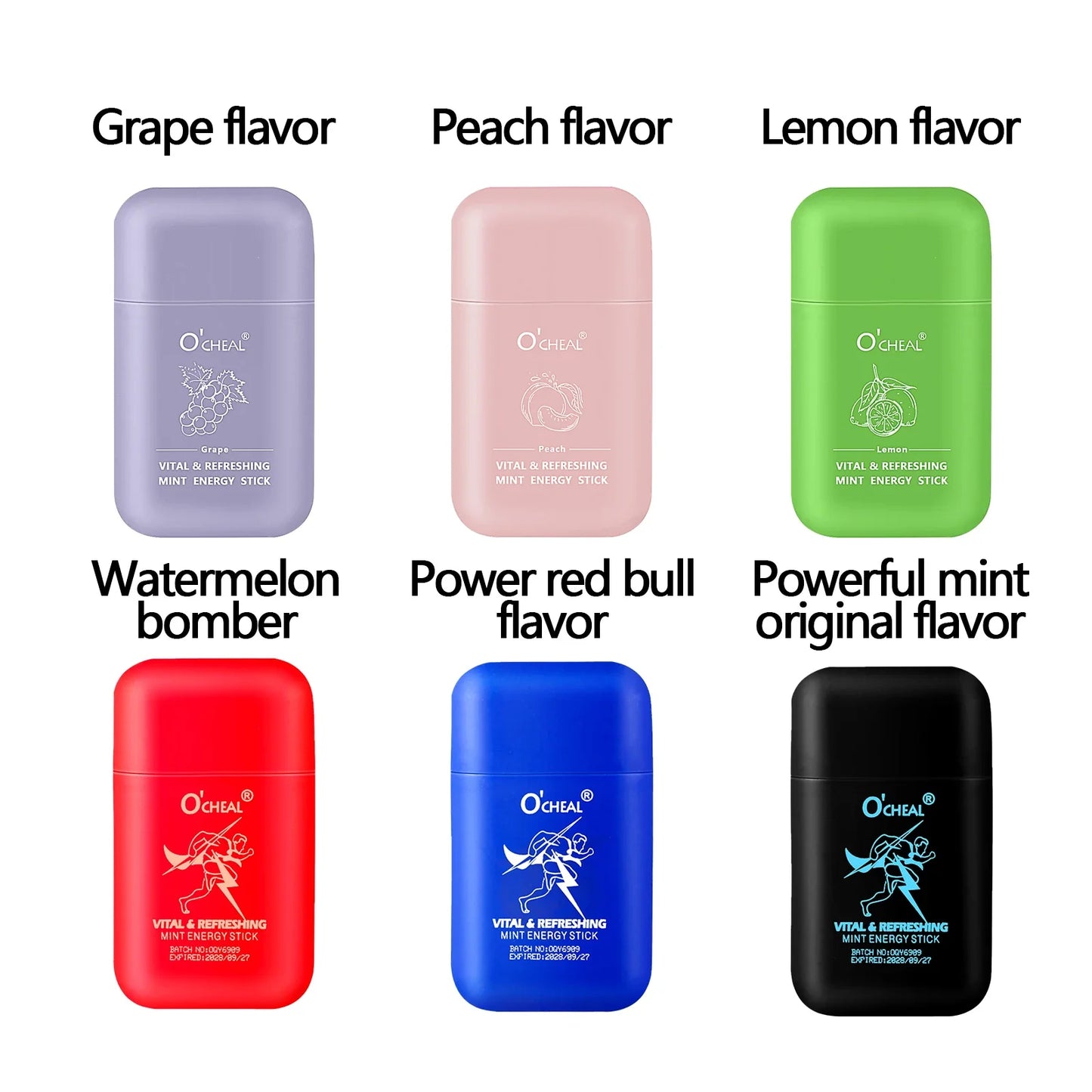 O'cheal Double Hole Cooling Mint Energizing Inhaler Stick 3-Pack