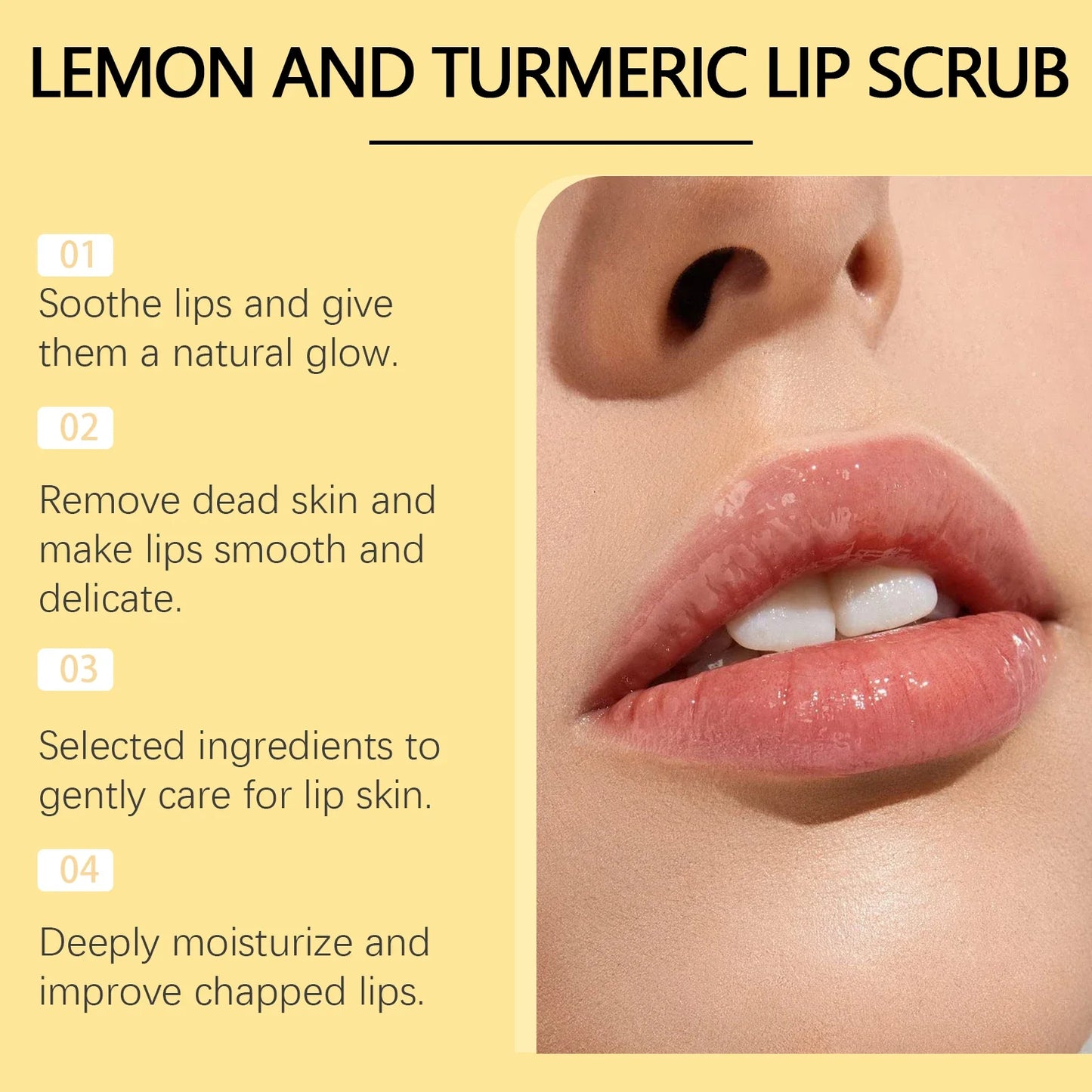Lemon Turmeric Lip Scrub Cream – Exfoliate & Moisturize 30g