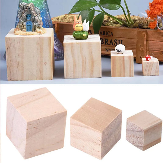 Unfinished Wooden Blocks – 5 Sizes Wood Cubes for DIY Crafts Wooden Craft Blocks Oasis Select