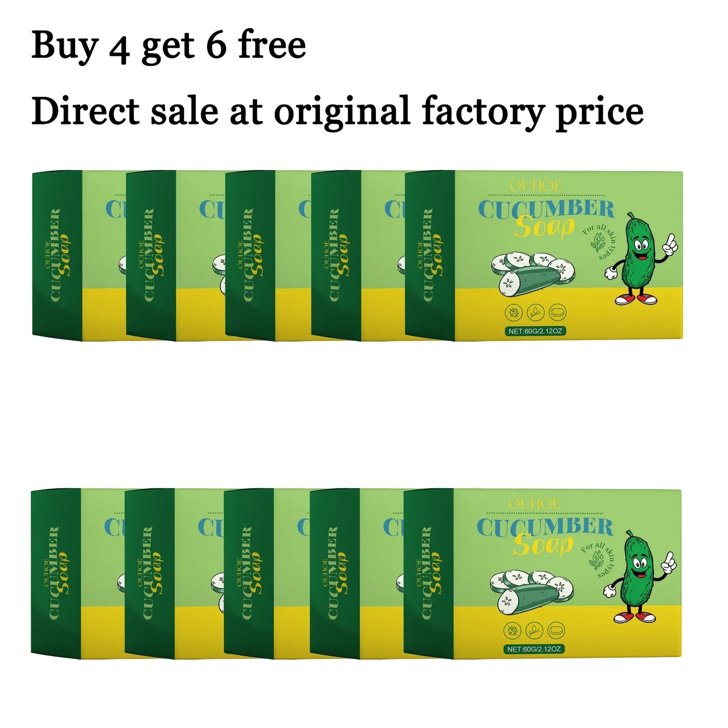 Cucumber Body Soap 60g – Oil Control, Deep Clean & Moisturizing