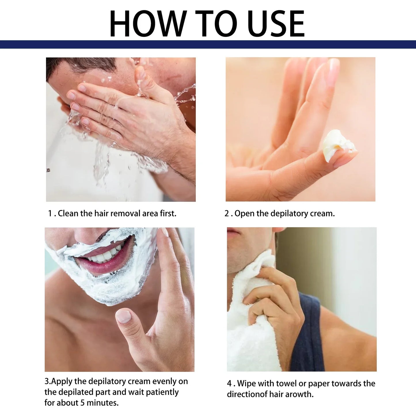 EELHOE Men's Painless Hair Removal Cream & Growth Inhibitor