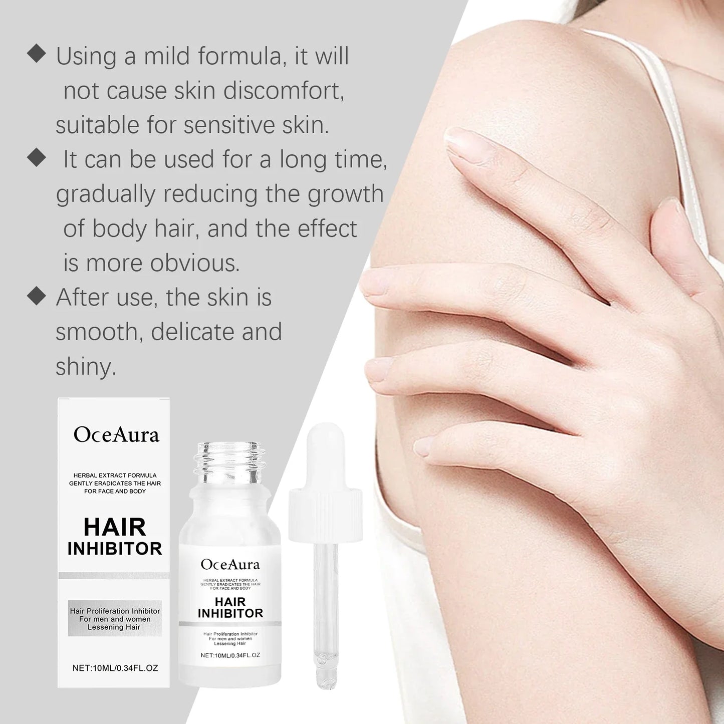 OceAura Hair Removal Serum – Gentle, Moisturizing, 10ml