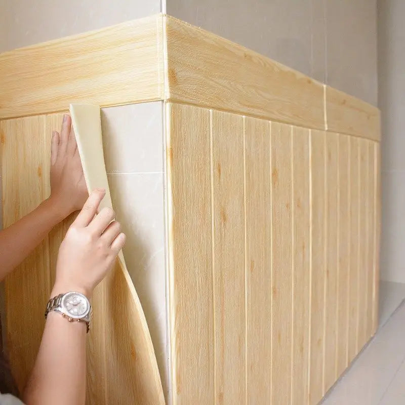 10-Pack 3D Wood Grain Peel & Stick Wall Tiles | Waterproof