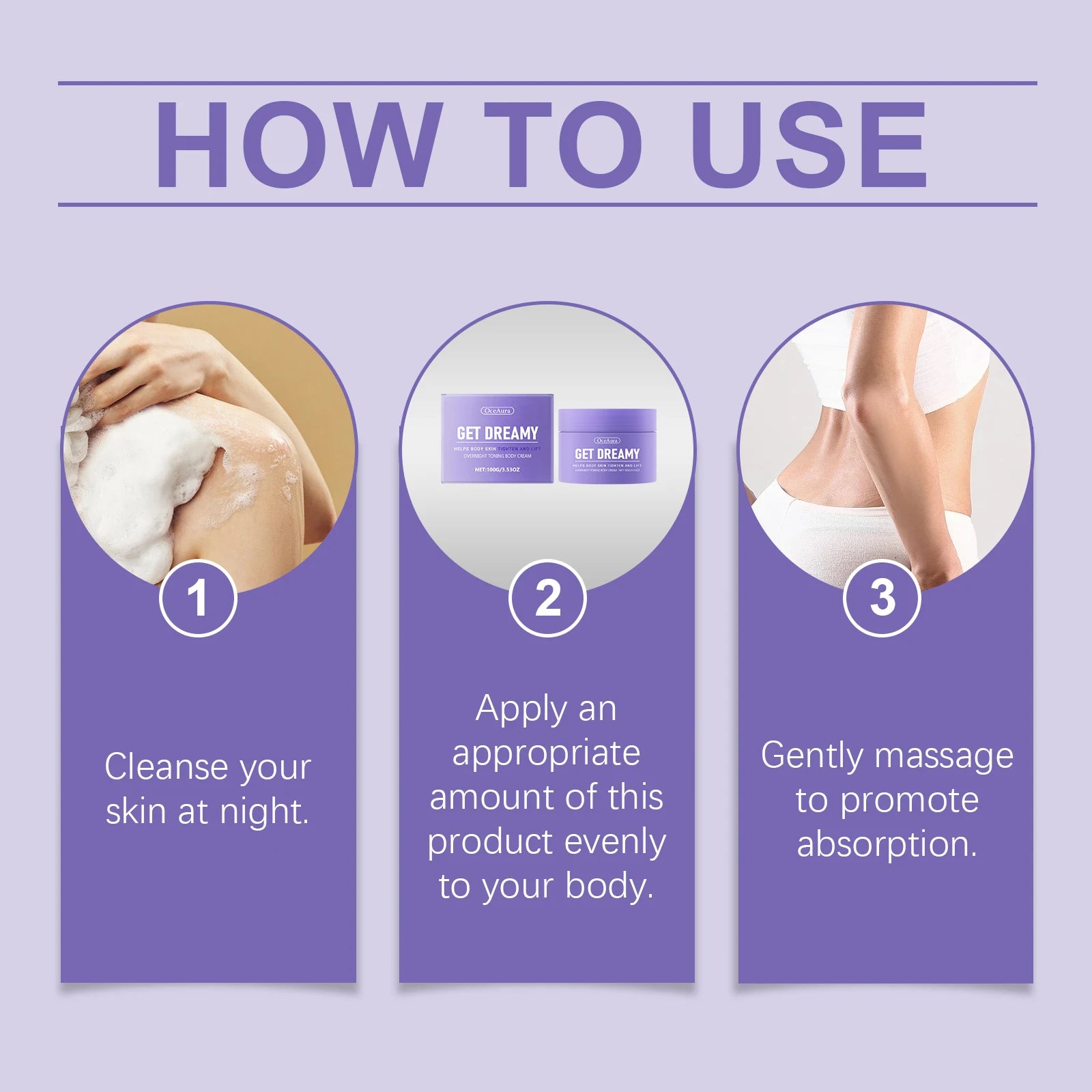 Oceaura Body Shaping Cream Lasting Moisturize Enhance Skin Elasticity Reduce Sagging Lifting Softening Slimming Body Cream Peaceful Pleasures Health and Wellness