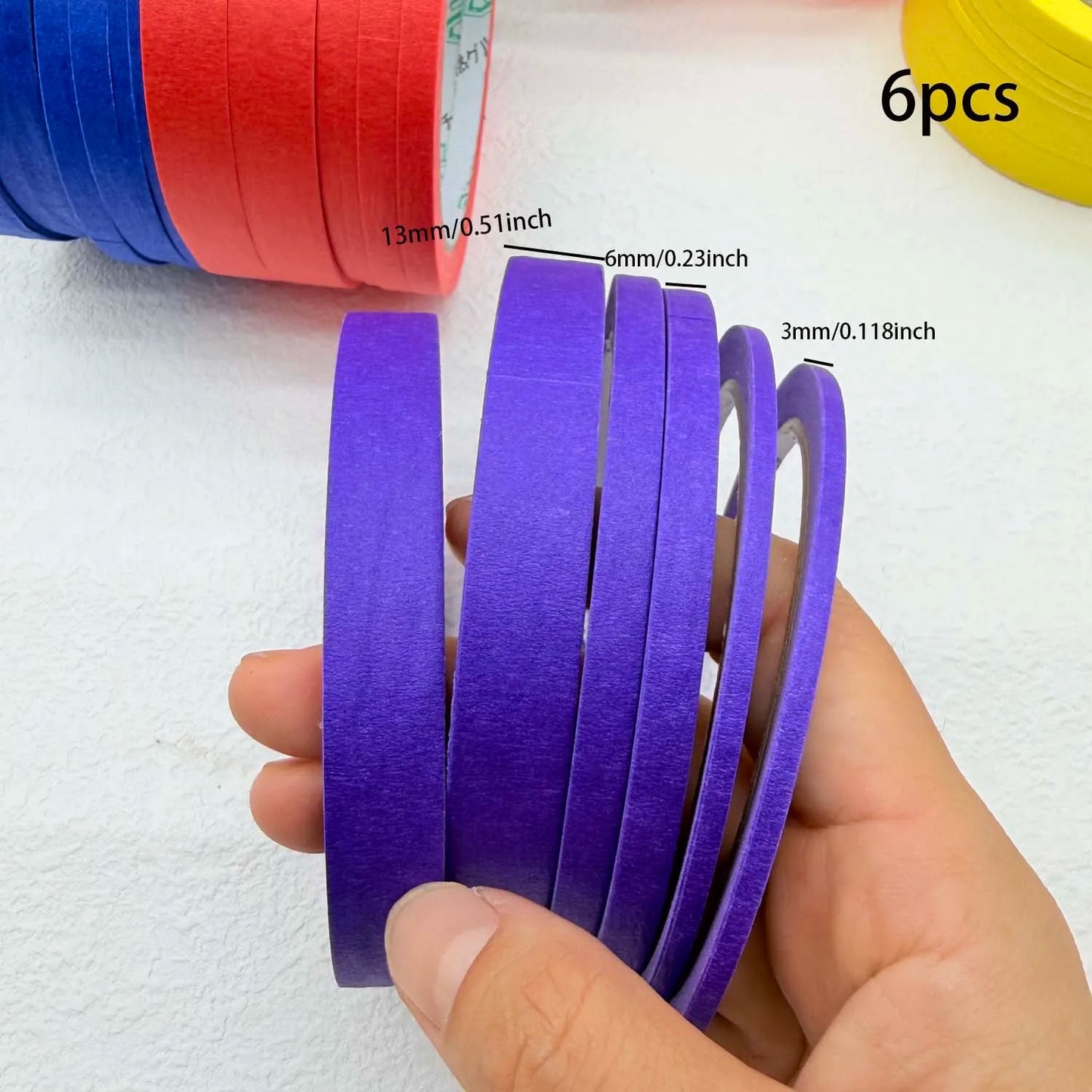 Colorful Paper Masking Tape – 3/6 Rolls, 3 Sizes, DIY Crafts