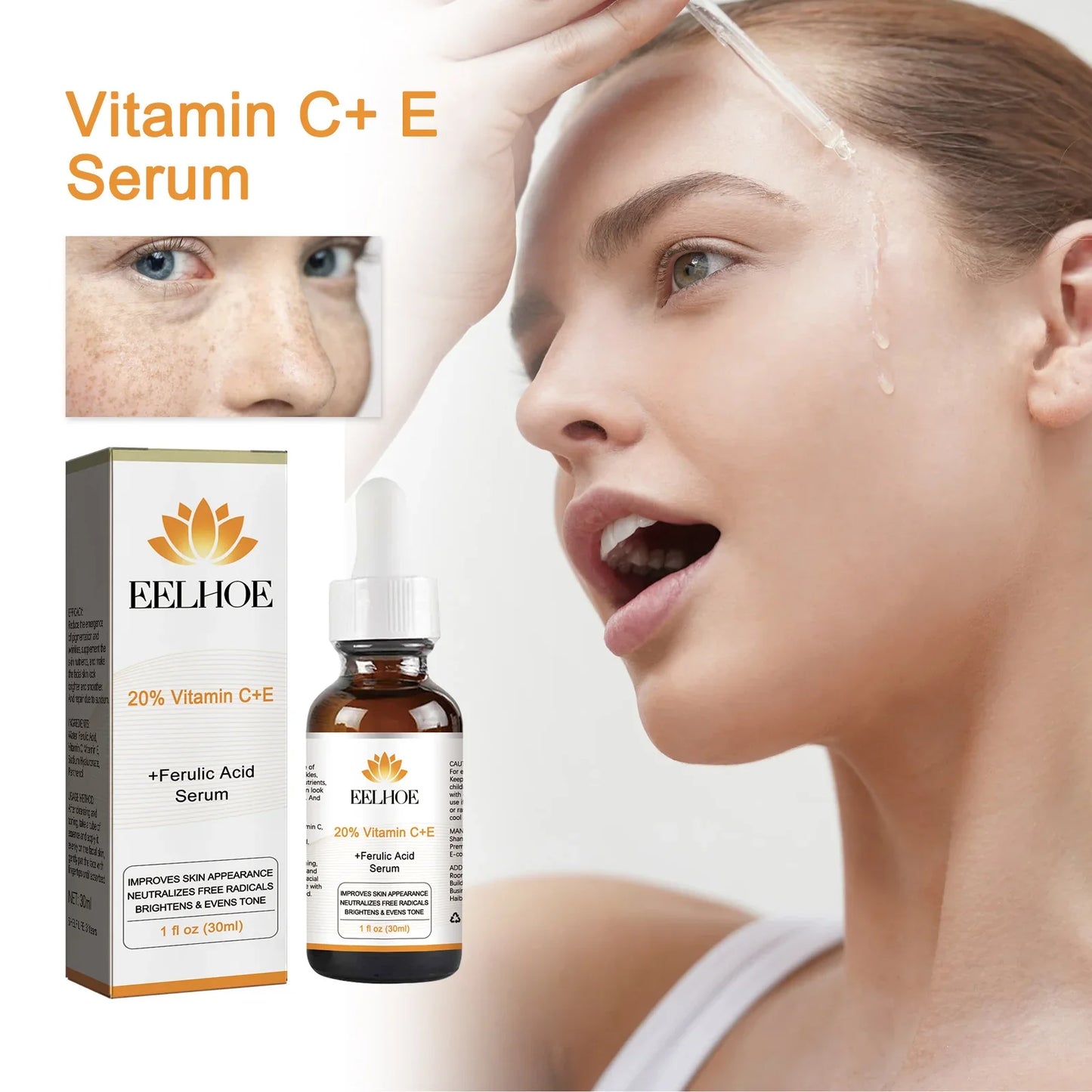 Vitamin C+E Face Serum 30ml – Glow, Moisture & Elasticity