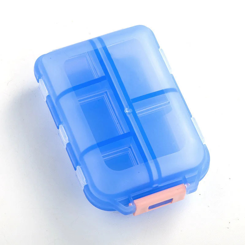 10-Cell Portable Travel Pill Box | Double-Layer Organizer