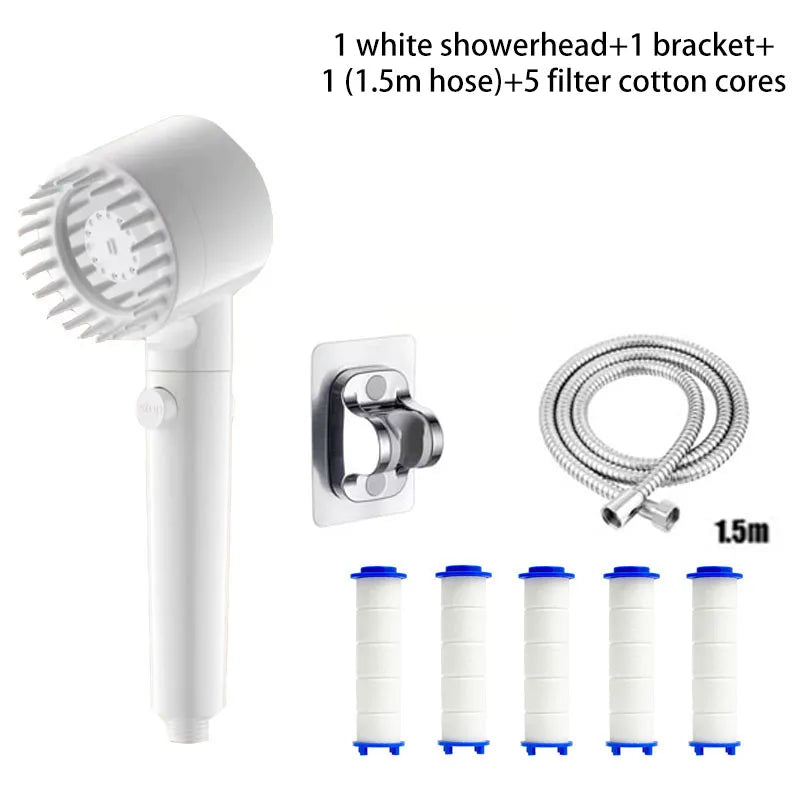 3-Mode Pressurizing Showerhead with Filter & Massage