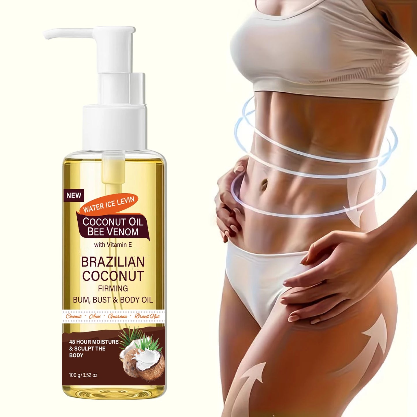Brazilian Coconut Firming Body Oil | Acai, Guarana & Hyaluronic Acid