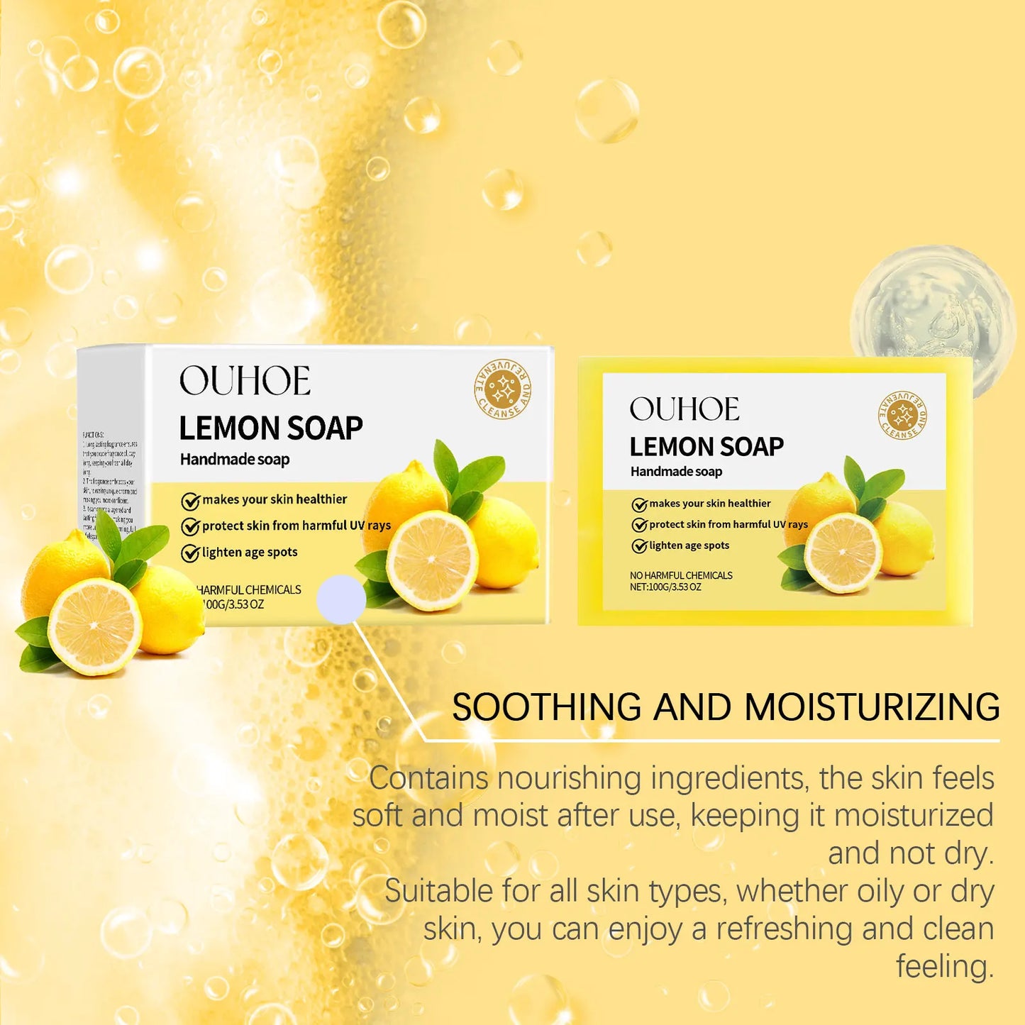 100g Lemon Bath Soap – Oil Control, Moisturizing & Smoothing