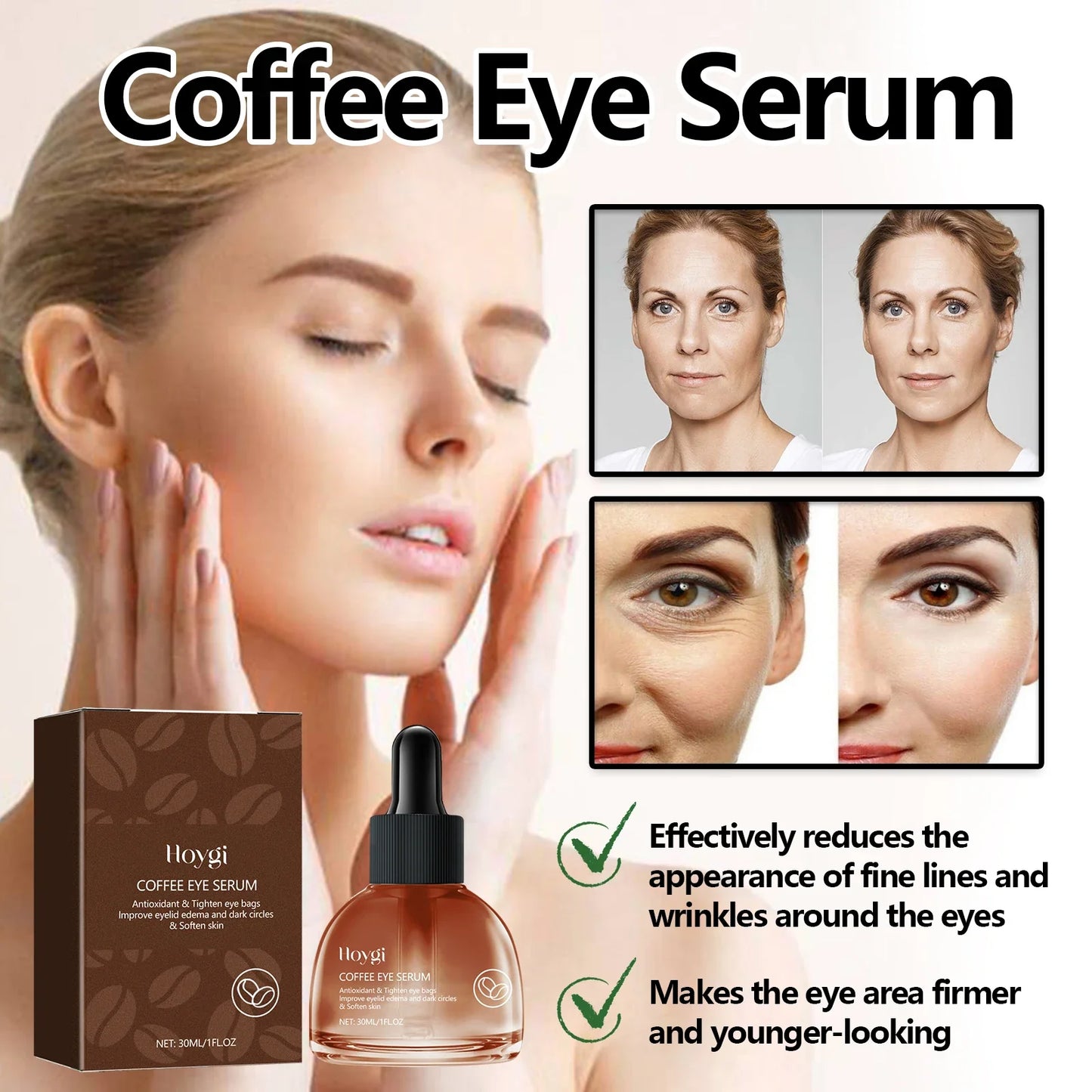 Hoygi Coffee Face & Eye Serum 30ml – Firming & Moisturizing