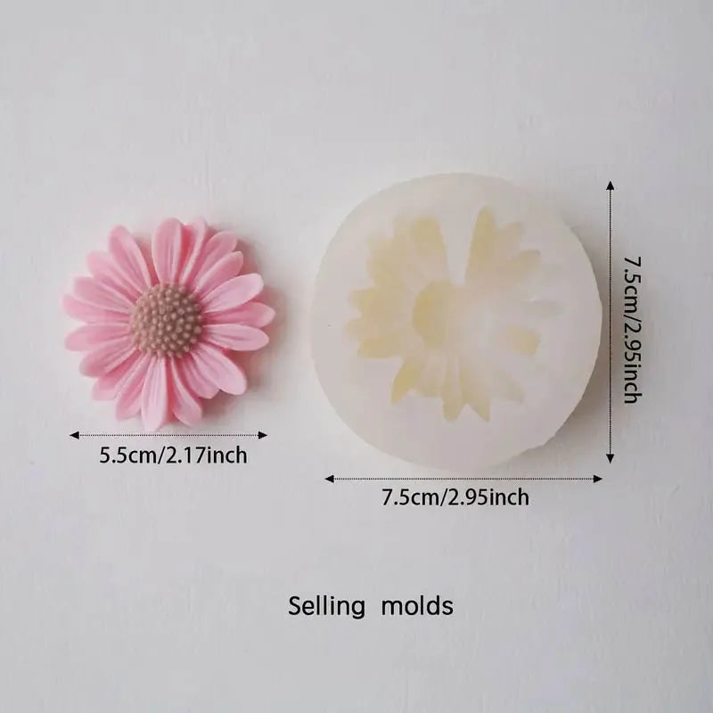 3D Daisy Flower Silicone Mold – DIY Candle, Resin & Soap