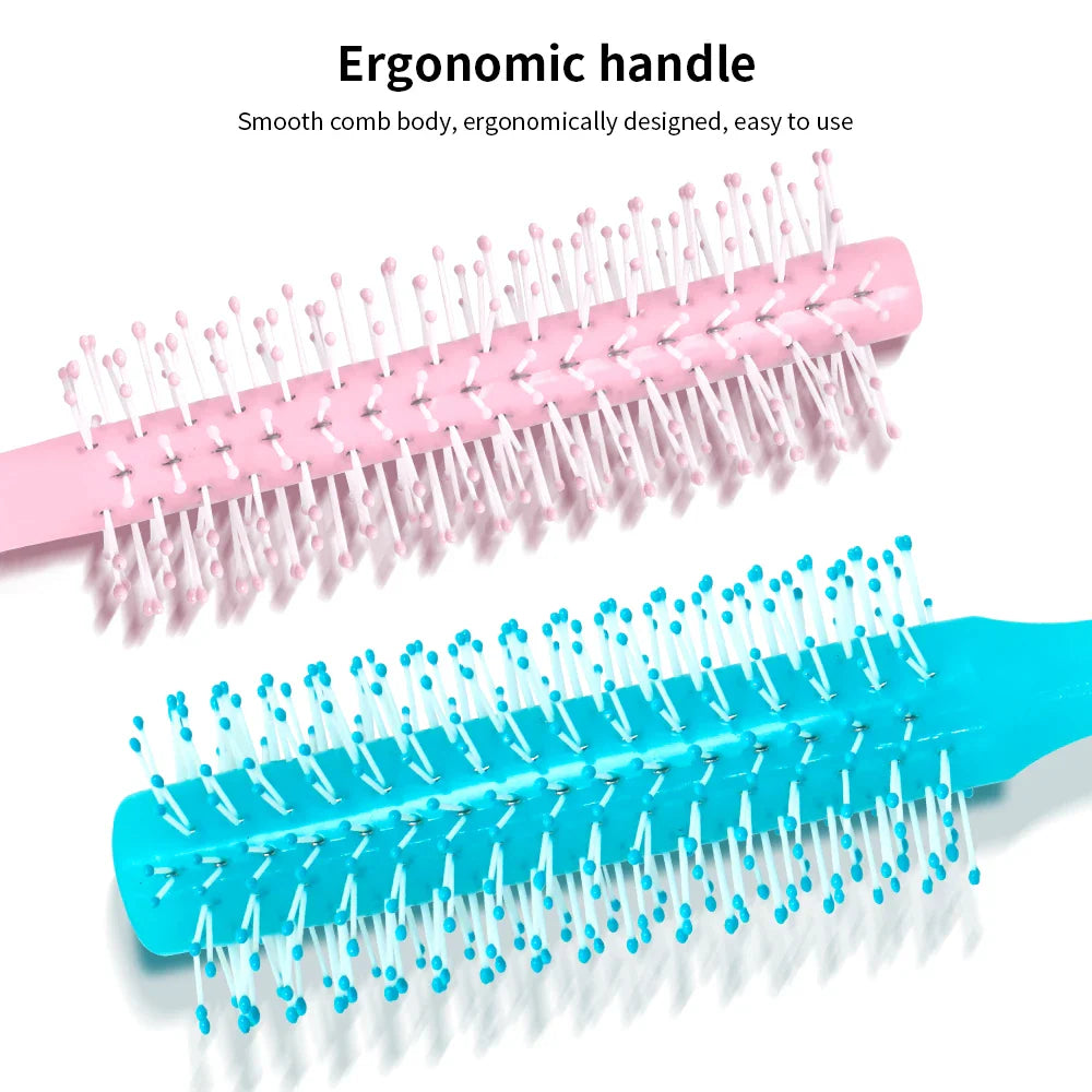 Anti-Static Round Hairbrush – Soft Bristle Salon Styling Comb