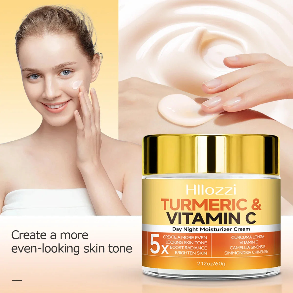Turmeric & Vitamin C Moisturizer Cream | Hyaluronic Acid