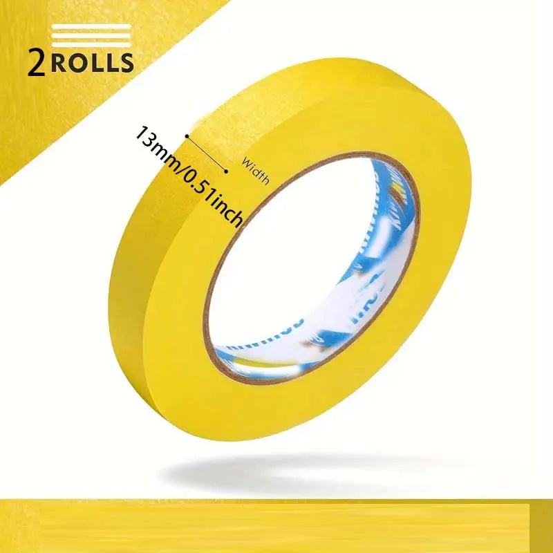 13mm Yellow Masking Tape 2-Pack – Car Paint & Craft Use