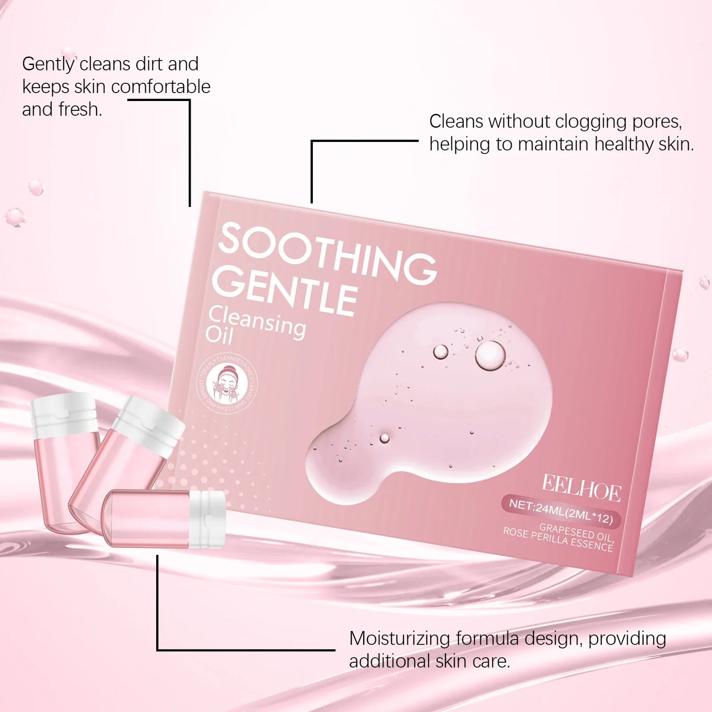 12-Pack Gentle Makeup Remover Oil – Deep Clean & Moisturizing