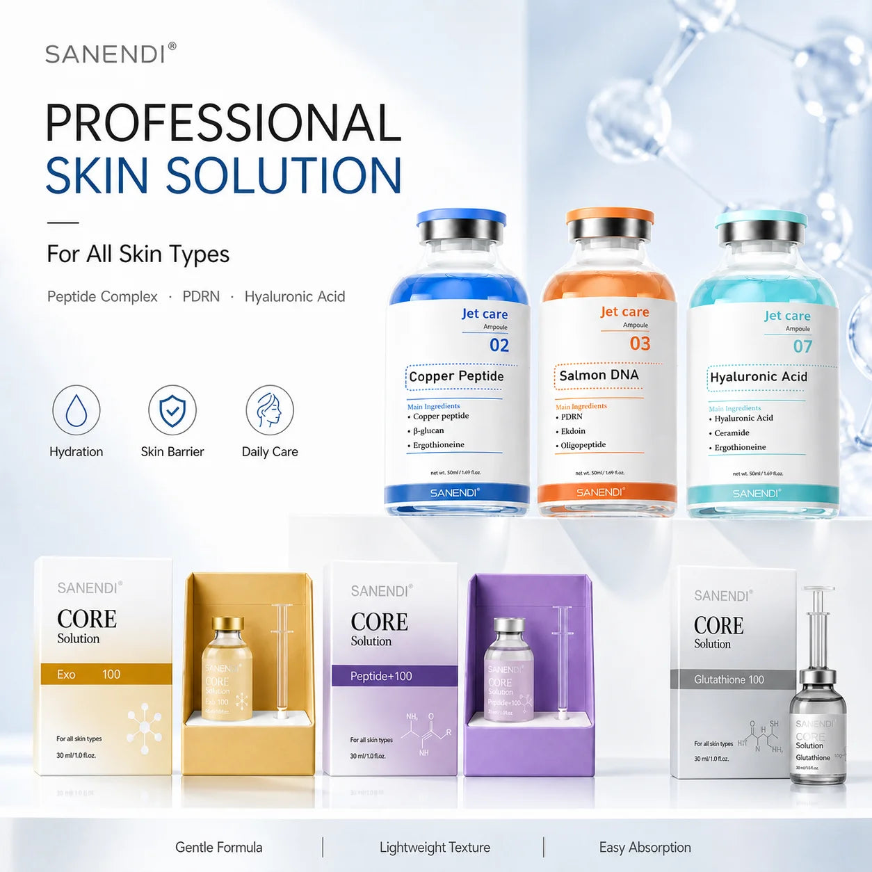 PDRN Hyaluronic Acid Serum | Salmon DNA Collagen Peptide GSH