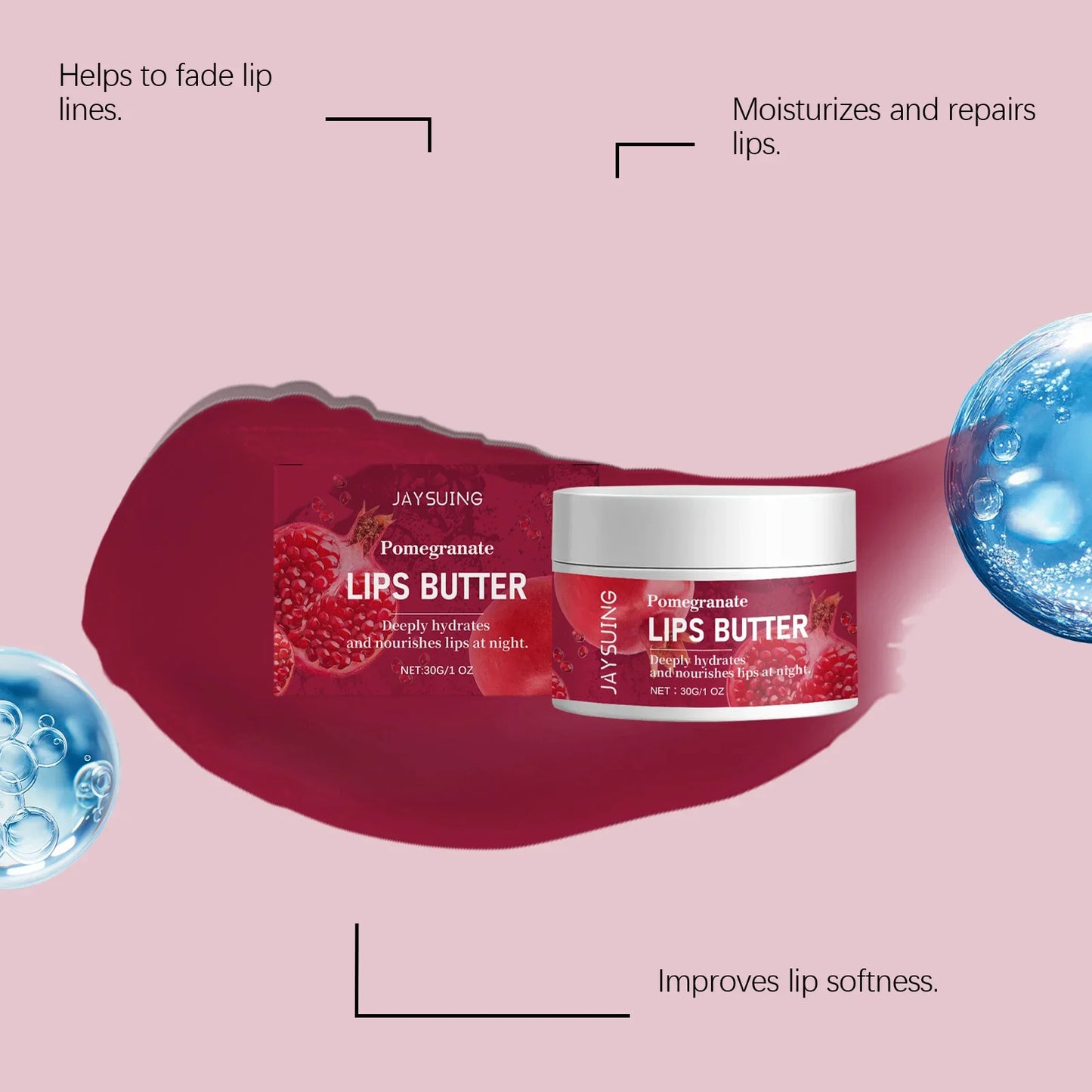 Pomegranate Lip Mask 30g – Overnight Moisturizing Lip Treatment