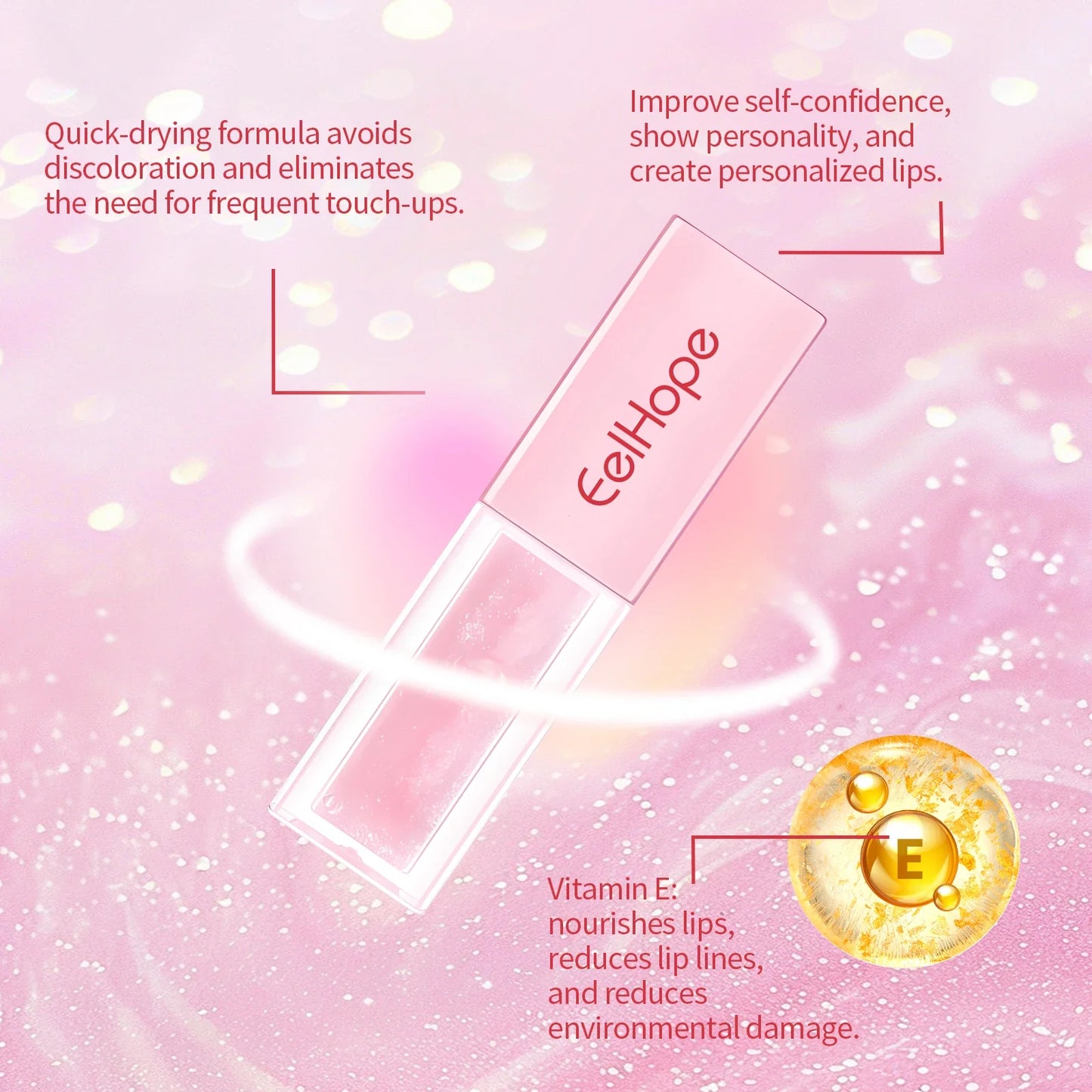 4ml Moisturizing Lip Gloss – Bright Color, Non-Sticky Lip Balm
