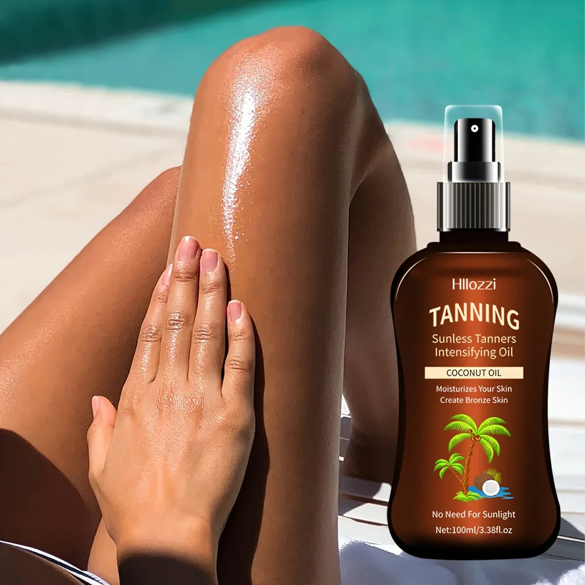 Hllozzi Coconut Tanning Oil – Sunless Self-Tanner 100ml