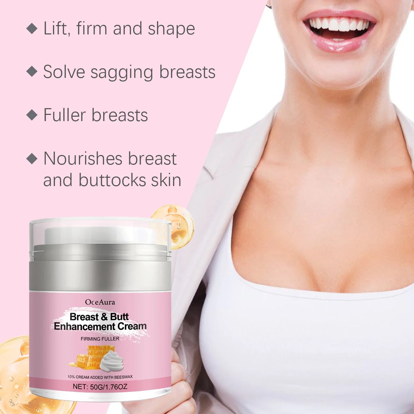 OceAura Breast & Butt Enhancement Cream – Firm & Nourish 50g